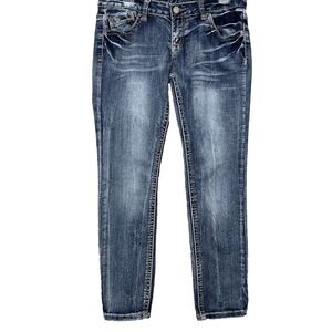 Wishful Park Women's Distressed Skinny Jeans in Medium Blue